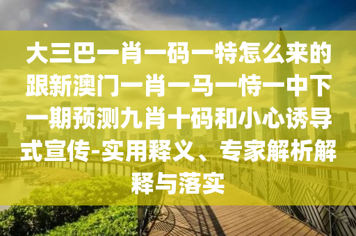 大三巴一肖一碼一特怎么來的跟新澳門一肖一馬一恃一中下一期預(yù)測九肖十碼和小心誘導(dǎo)式宣傳-實(shí)用釋義、專家解析解釋與落實(shí)