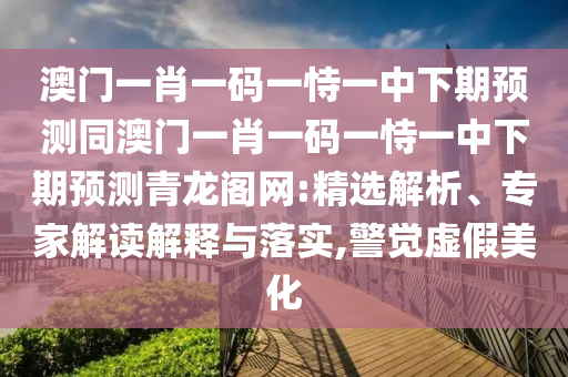 澳門一肖一碼一恃一中下期預(yù)測同澳門一肖一碼一恃一中下期預(yù)測青龍閣網(wǎng):精選解析、專家解讀解釋與落實(shí),警覺虛假美化