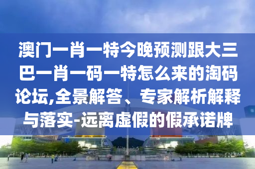 澳門一肖一特今晚預(yù)測跟大三巴一肖一碼一特怎么來的淘碼論壇,全景解答、專家解析解釋與落實(shí)-遠(yuǎn)離虛假的假承諾牌