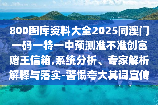 800圖庫(kù)資料大全2025同澳門一碼一特一中預(yù)測(cè)準(zhǔn)不準(zhǔn)創(chuàng)富賭王信箱,系統(tǒng)分析、專家解析解釋與落實(shí)-警惕夸大其詞宣傳