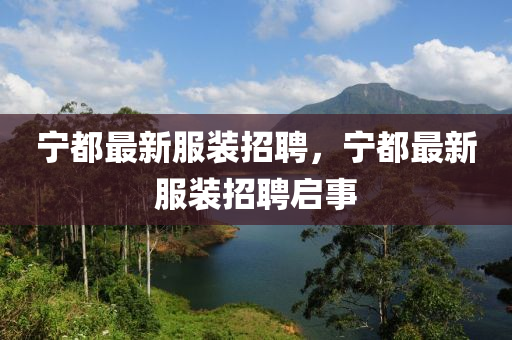 寧都最新服裝招聘，寧都最新服裝招聘啟事