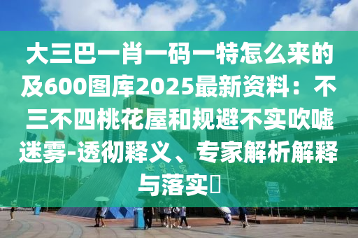 大三巴一肖一碼一特怎么來的及600圖庫2025最新資料：不三不四桃花屋和規(guī)避不實吹噓迷霧-透徹釋義、專家解析解釋與落實?