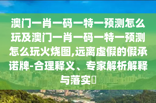澳門一肖一碼一特一預測怎么玩及澳門一肖一碼一特一預測怎么玩火燒圖,遠離虛假的假承諾牌-合理釋義、專家解析解釋與落實?