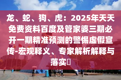 龍、蛇、狗、虎：2025年天天免費資料百度及管家婆三期必開一期精準(zhǔn)預(yù)測的警惕虛假宣傳-宏觀釋義、專家解析解釋與落實?