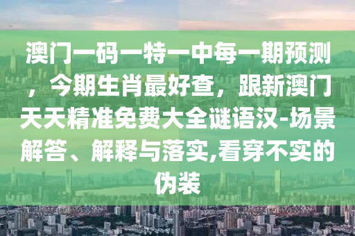 澳門(mén)一碼一特一中每一期預(yù)測(cè)，今期生肖最好查，跟新澳門(mén)天天精準(zhǔn)免費(fèi)大全謎語(yǔ)漢-場(chǎng)景解答、解釋與落實(shí),看穿不實(shí)的偽裝