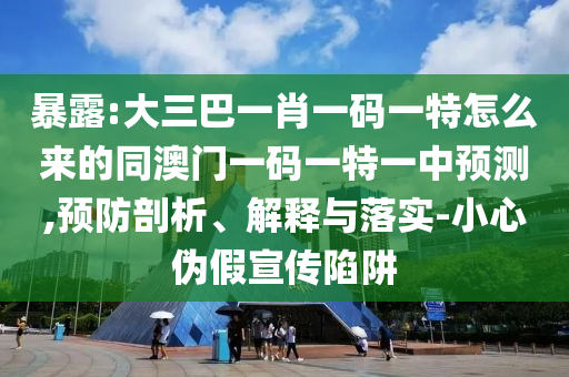 暴露:大三巴一肖一碼一特怎么來的同澳門一碼一特一中預(yù)測,預(yù)防剖析、解釋與落實-小心偽假宣傳陷阱