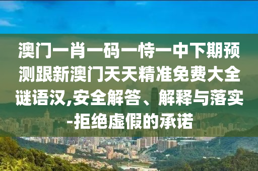 澳門一肖一碼一恃一中下期預(yù)測跟新澳門天天精準(zhǔn)免費大全謎語漢,安全解答、解釋與落實-拒絕虛假的承諾