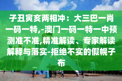 子丑寅亥兩相沖：大三巴一肖一碼一特,-澳門一碼一特一中預(yù)測(cè)準(zhǔn)不準(zhǔn),精準(zhǔn)解讀、專家解讀解釋與落實(shí)-拒絕不實(shí)的假幌子布