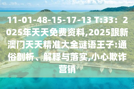 11-01-48-15-17-13 T:33：2025年天天免費資料,2025跟新澳門天天精準大全謎語王子:通俗剖析、解釋與落實,小心欺詐營銷
