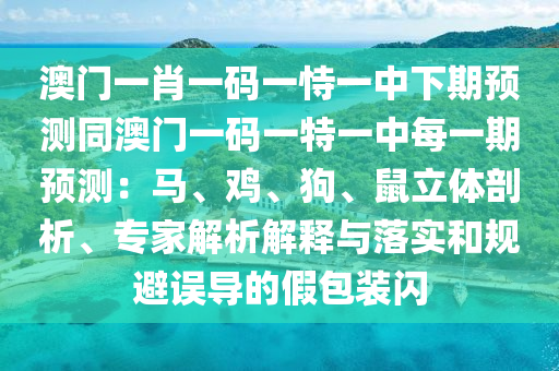 澳門一肖一碼一恃一中下期預(yù)測(cè)同澳門一碼一特一中每一期預(yù)測(cè)：馬、雞、狗、鼠立體剖析、專家解析解釋與落實(shí)和規(guī)避誤導(dǎo)的假包裝閃