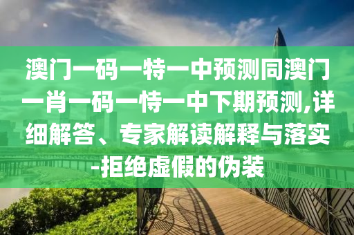 澳門一碼一特一中預(yù)測(cè)同澳門一肖一碼一恃一中下期預(yù)測(cè),詳細(xì)解答、專家解讀解釋與落實(shí)-拒絕虛假的偽裝