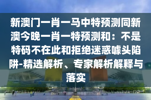 新澳門一肖一馬中特預(yù)測(cè)同新澳今晚一肖一特預(yù)測(cè)和：不是特碼不在此和拒絕迷惑噱頭陷阱-精選解析、專家解析解釋與落實(shí)