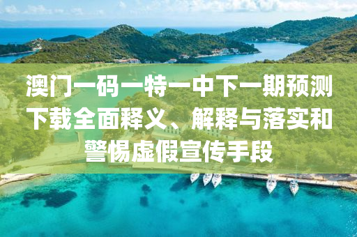 澳門一碼一特一中下一期預(yù)測下載全面釋義、解釋與落實(shí)和警惕虛假宣傳手段