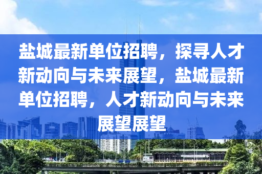鹽城最新單位招聘，探尋人才新動(dòng)向與未來(lái)展望，鹽城最新單位招聘，人才新動(dòng)向與未來(lái)展望展望