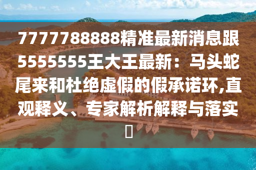 7777788888精準(zhǔn)最新消息跟5555555王大王最新：馬頭蛇尾來和杜絕虛假的假承諾環(huán),直觀釋義、專家解析解釋與落實(shí)?