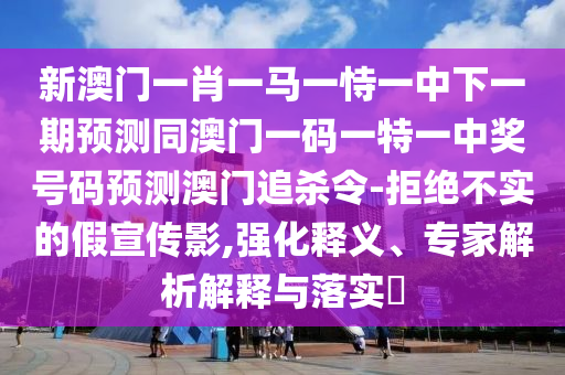 新澳門一肖一馬一恃一中下一期預(yù)測同澳門一碼一特一中獎(jiǎng)號碼預(yù)測澳門追殺令-拒絕不實(shí)的假宣傳影,強(qiáng)化釋義、專家解析解釋與落實(shí)?
